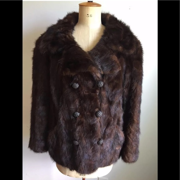 Vintage Mink short peacoat fur coat